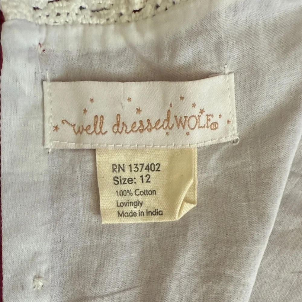 {WDW} Well Dressed Wolf | Berry Emily Dress Cotton Embroidered Heirloom (12) - Picture 7 of 14